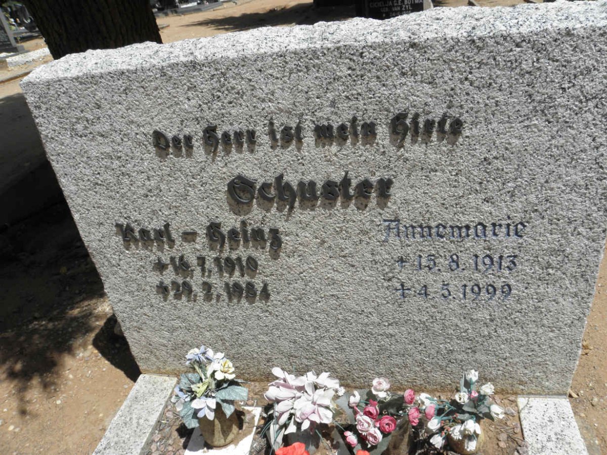 SCHUSTER Karl-Heinz 1910-1984 &amp; Annemarie 1913-1999