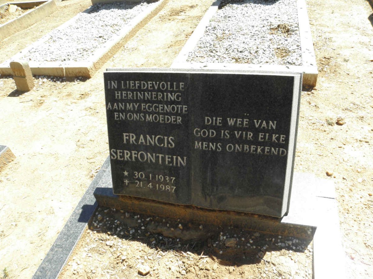 SERFONTEIN Francis 1937-1987