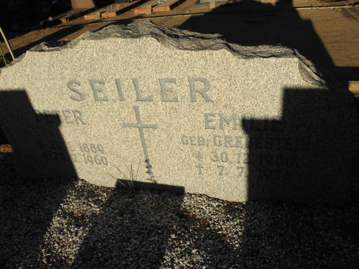 SEILER Peter 1889-1960 &amp; Emilie GREBESTEIN 1900-1978