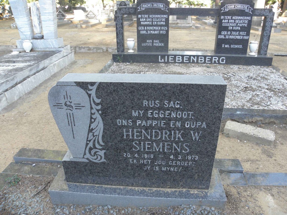 SIEMENS Hendrik W. 1918-1973