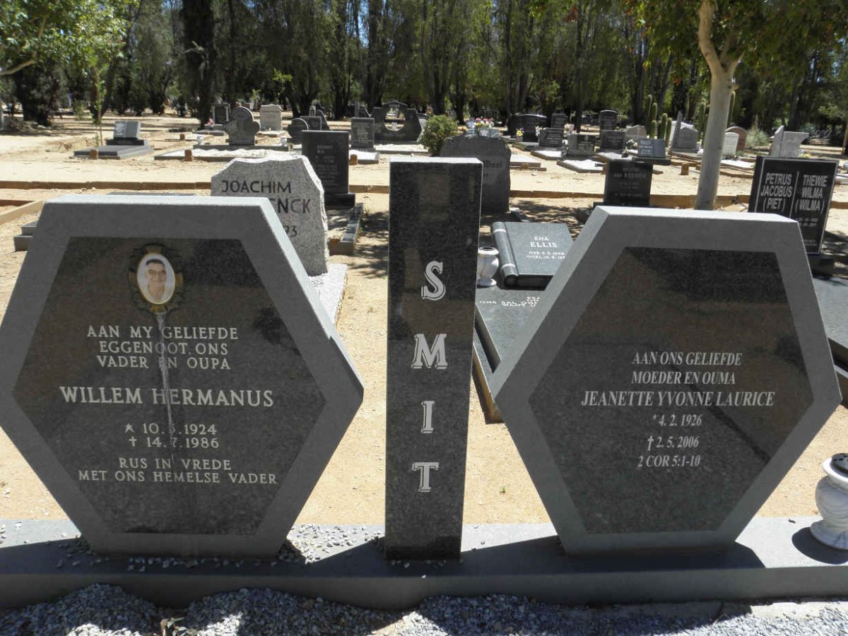 SMIT Willem Hermanus 1924-1986 &amp; Jeanette Yvonne Laurice 1926-2006