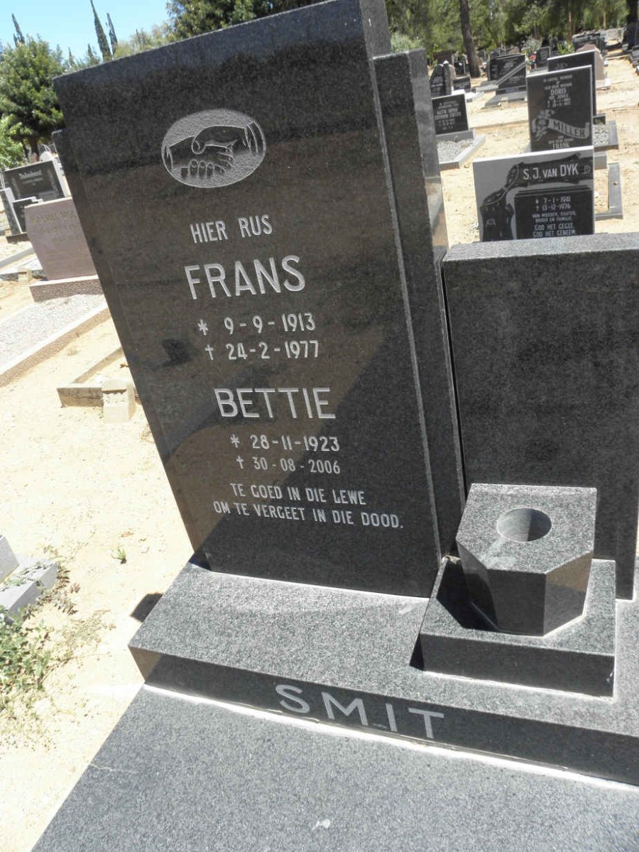 SMIT Frans 1913-1977 &amp; Bettie 1923-2006