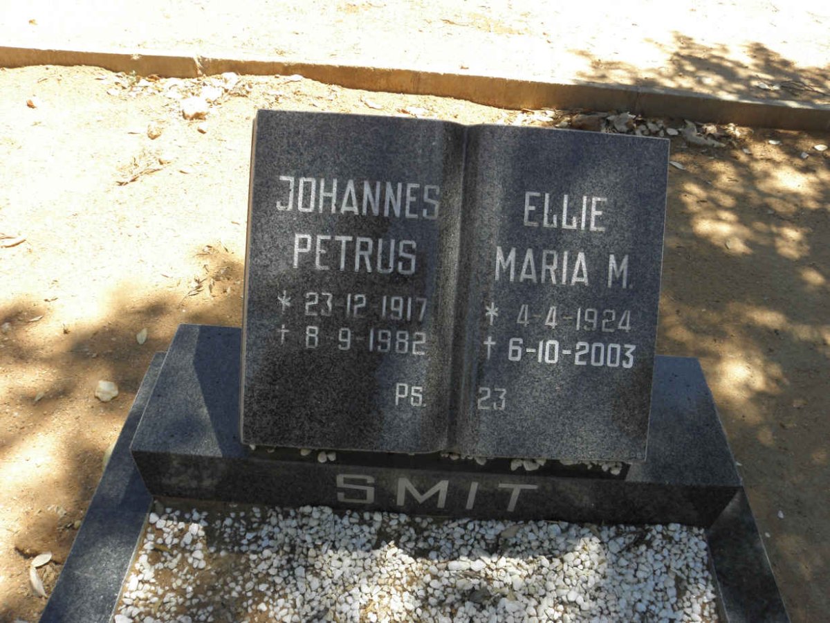 SMIT Johannes Petrus 1917-1982 &amp; Ellie Maria M. 1924-2003
