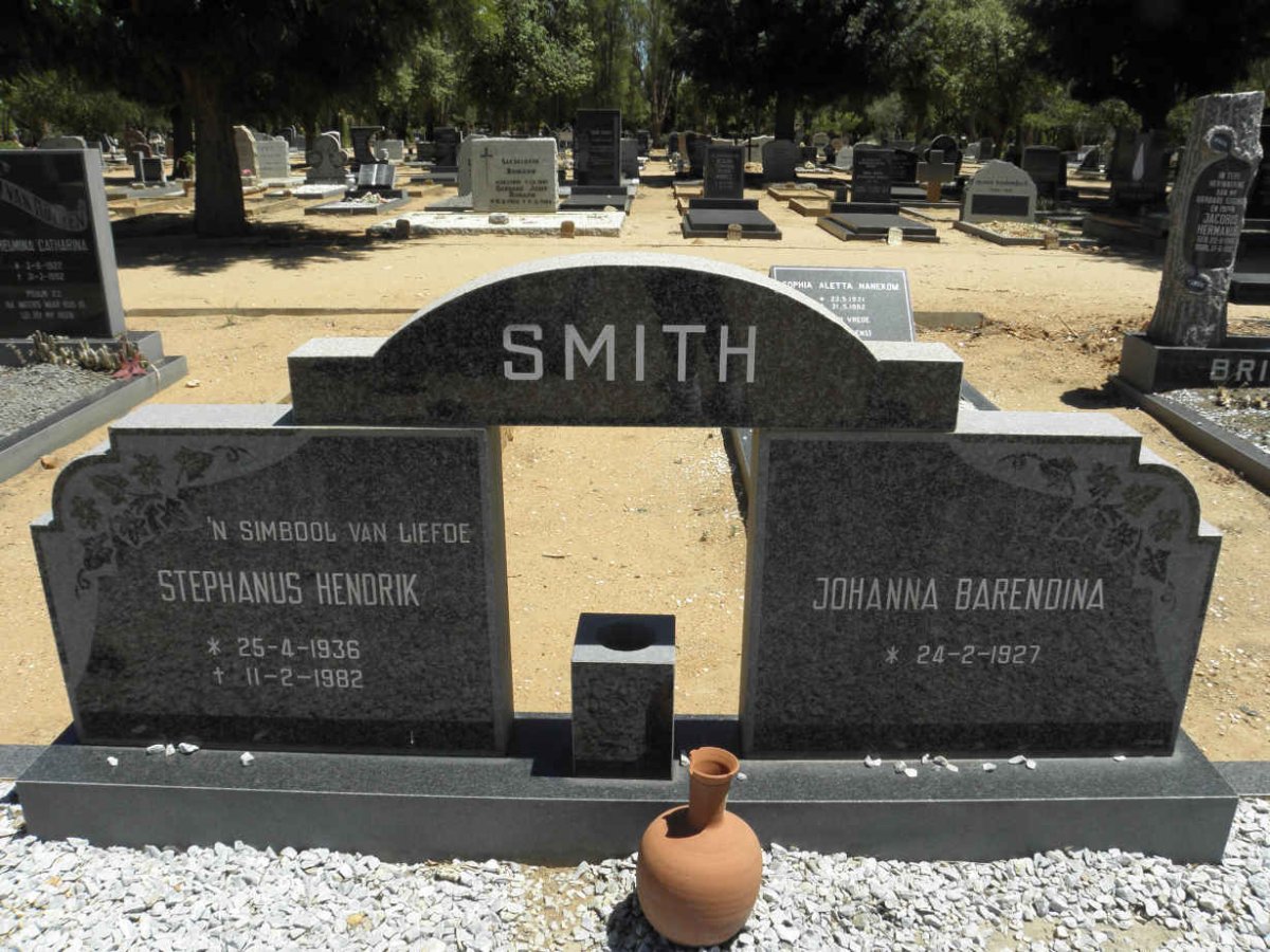 SMITH Stephanus Hendrik 1936-1982 &amp; Johanna Barendina 1927-