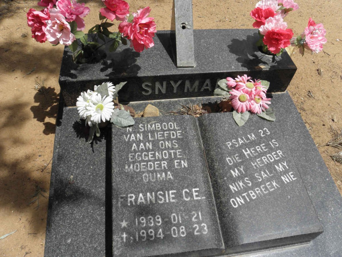 SNYMAN Fransie C.E. 1939-1994