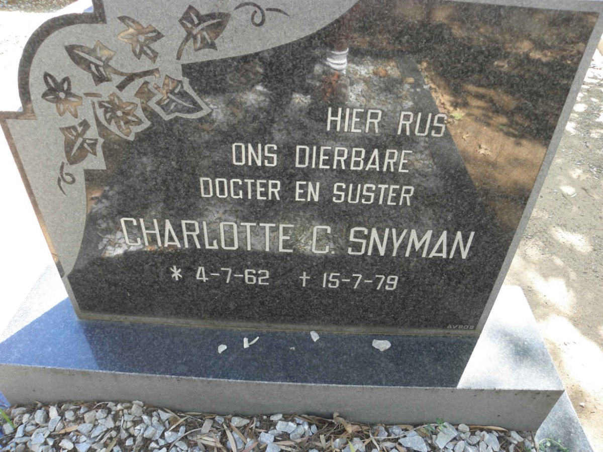 SNYMAN Charlotte C. 1962-1979