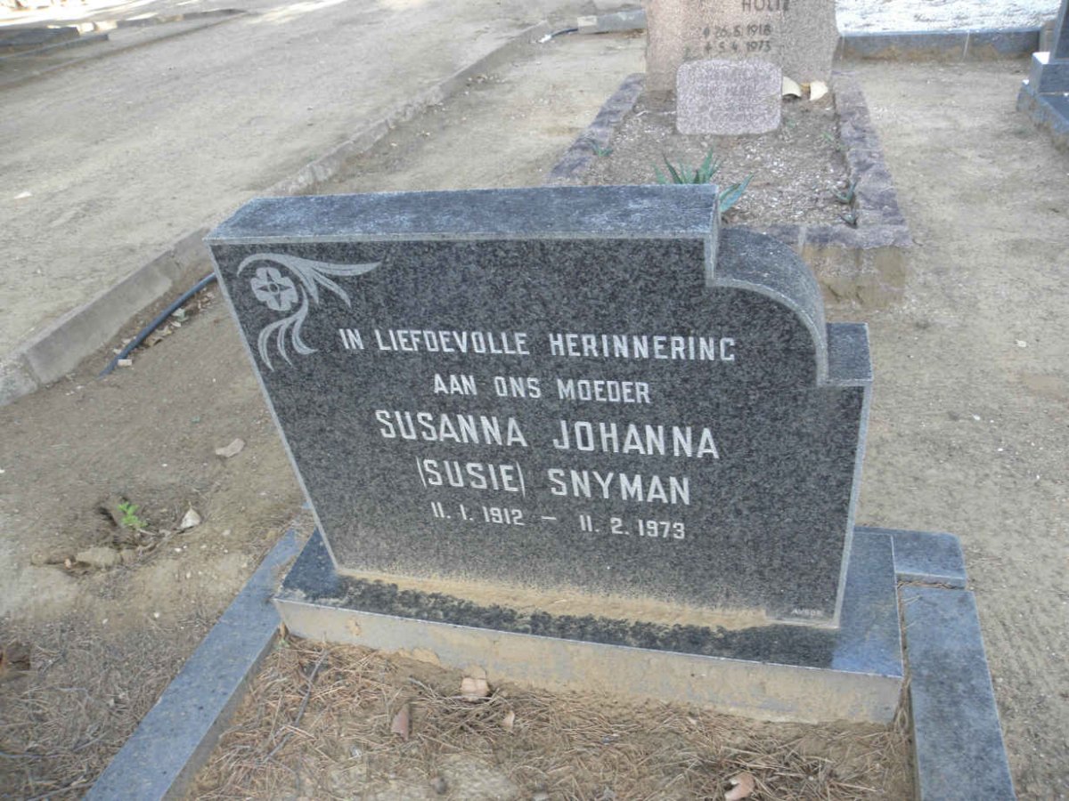 SNYMAN Susanna Johanna 1912-1973