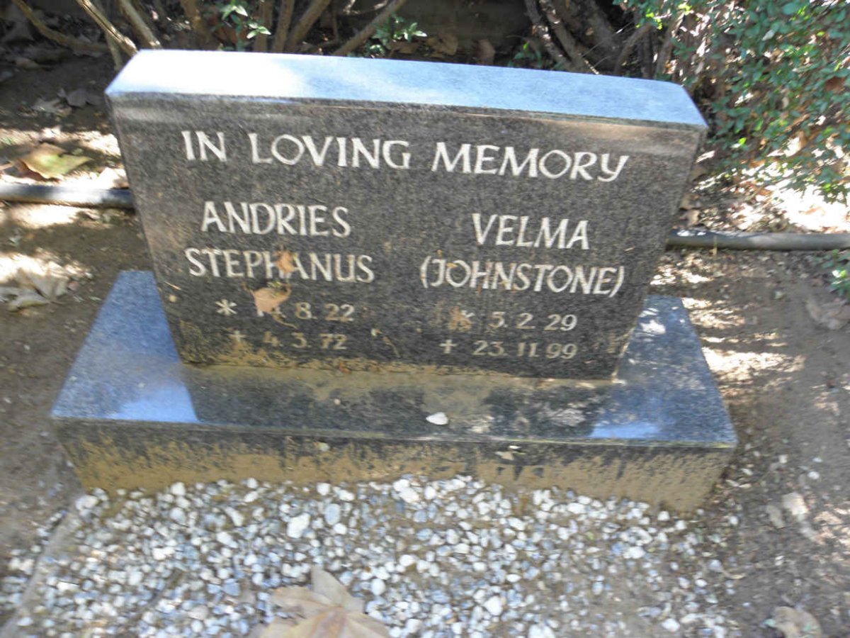 STEPHANUS Andries 1922-1972 &amp; Velma JOHNSTONE 1929-1999