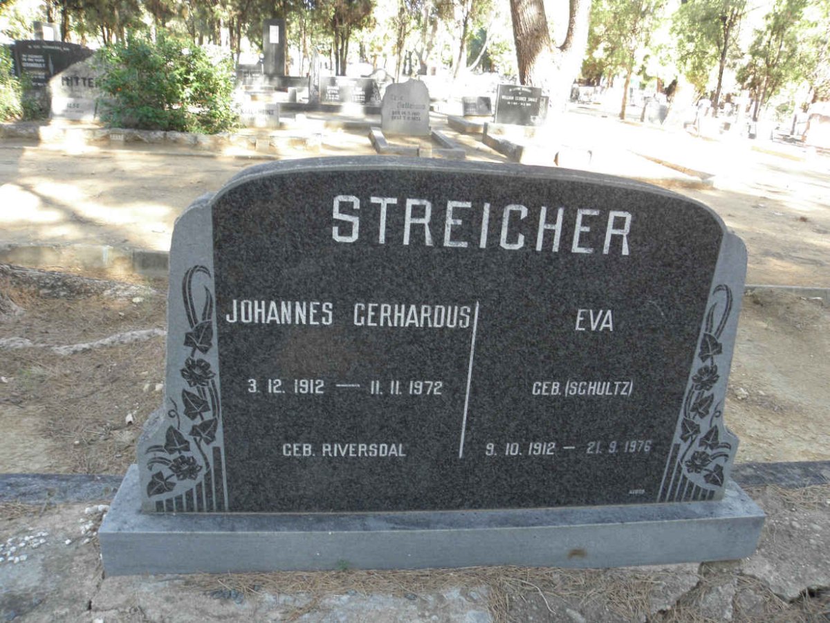 STREICHER Johannes Gerhardus 1912-1972 &amp; Eva SCHULTZ 1912-1976