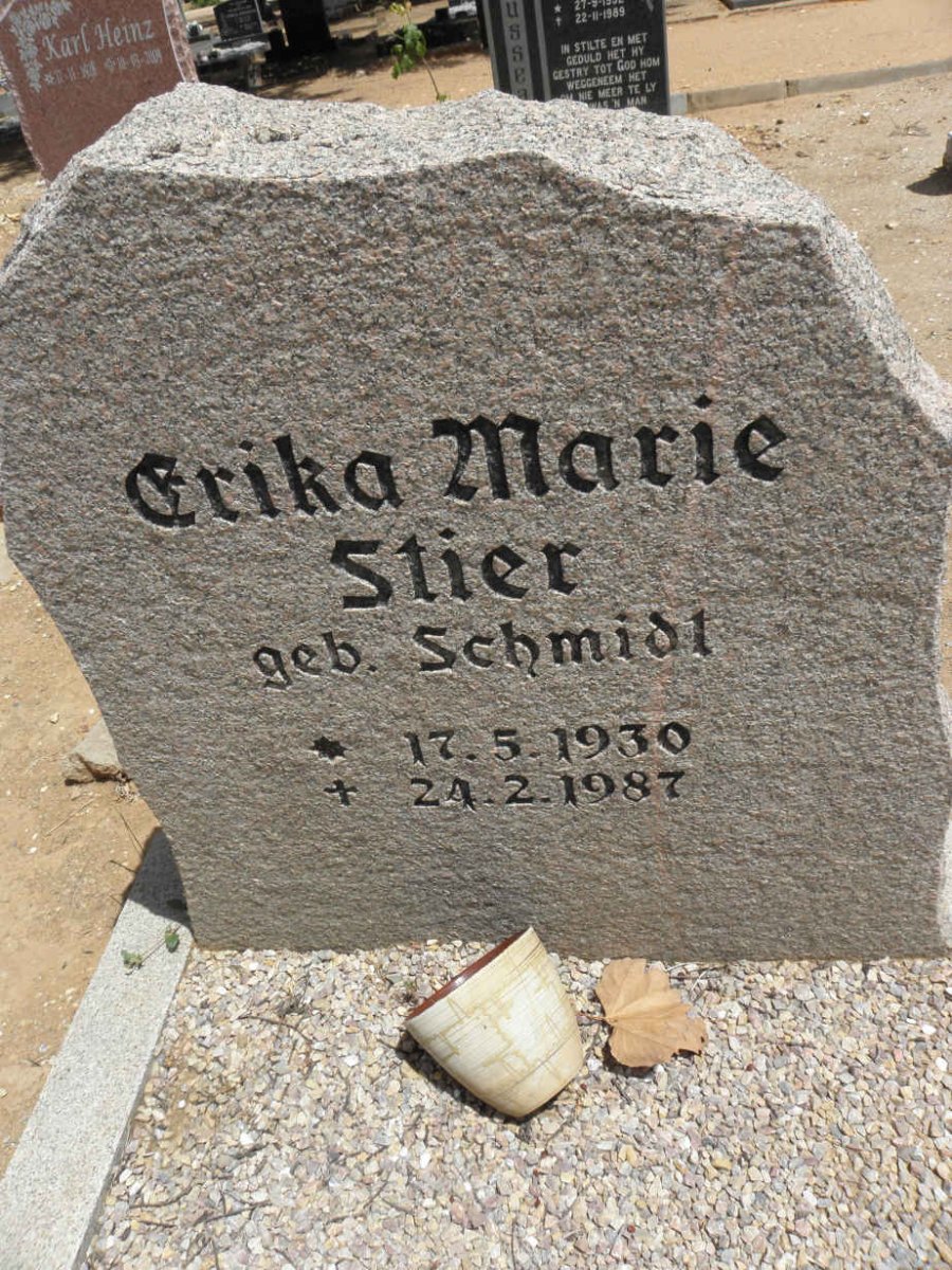 STIER Erika Marie nee SCHMIDT 1930-1987