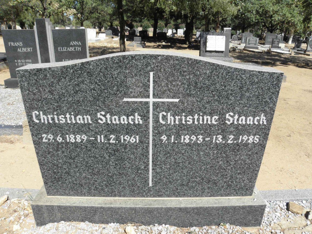 STAACK Christian 1889-1961 &amp; Christine 1893-1985