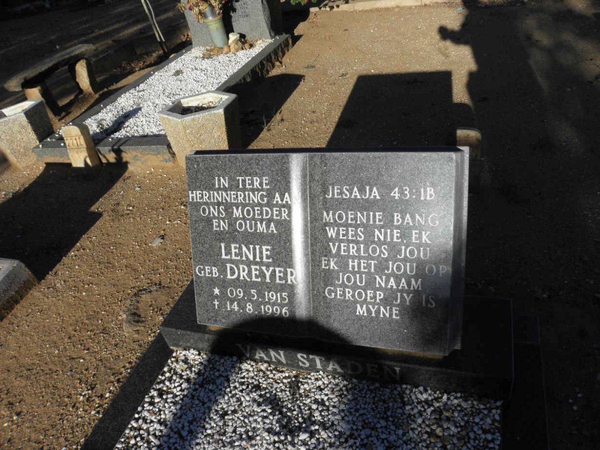 STADEN Lenie, van nee DREYER 1915-1996