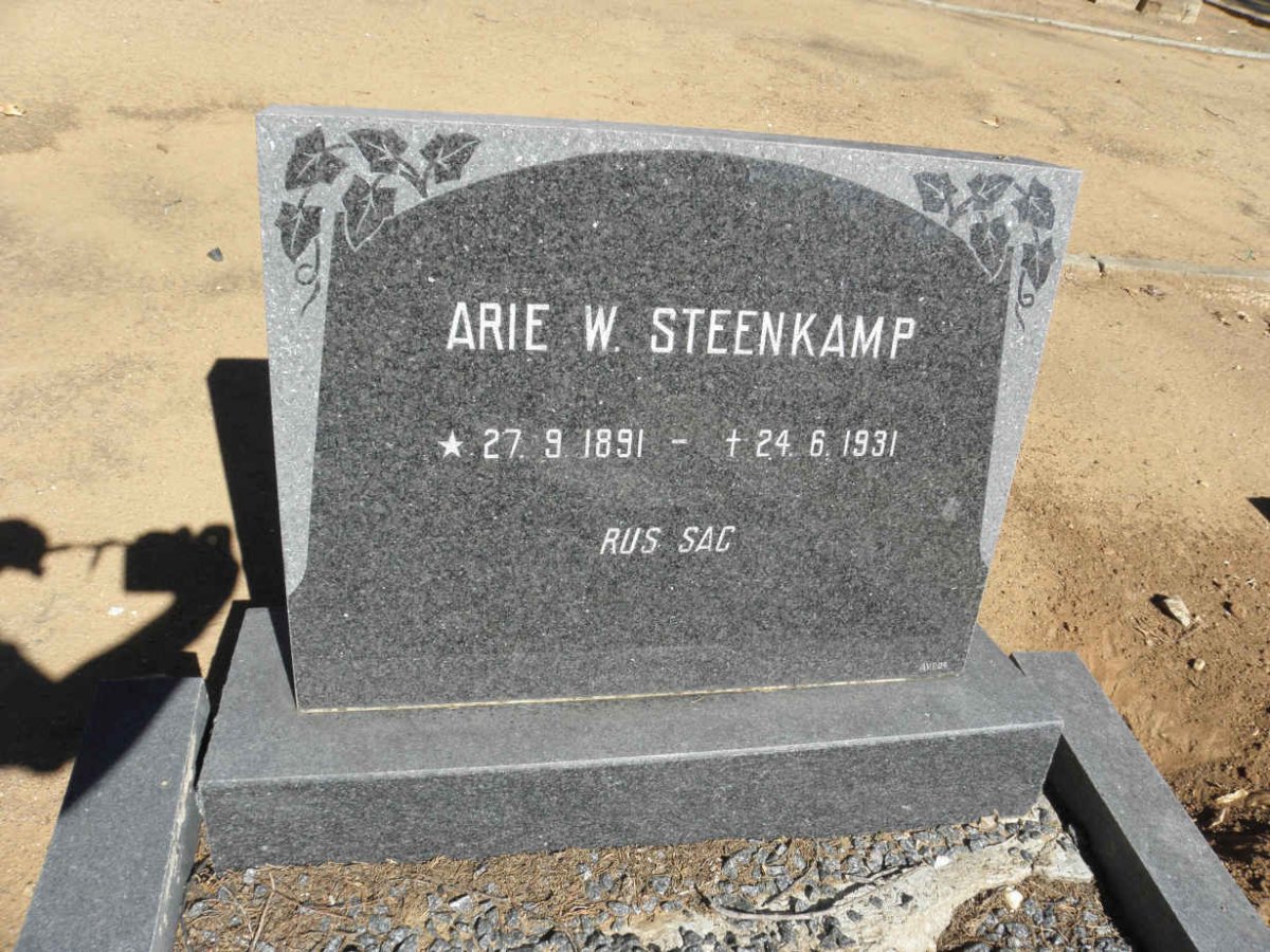STEENKAMP Arie W. 1891-1931