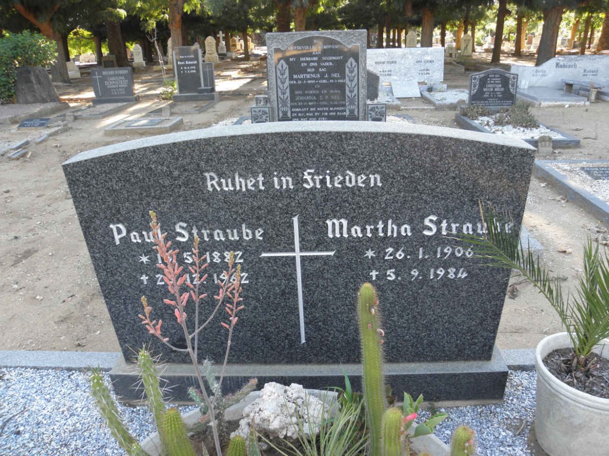 STRAUBE Paul 1882-1962 &amp; Martha 1906-1984