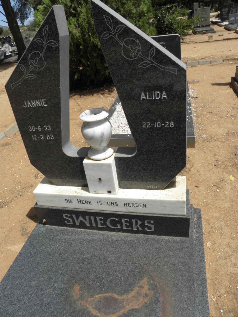 SWIEGERS Jannie 1933-1988 &amp; Alida 1928-