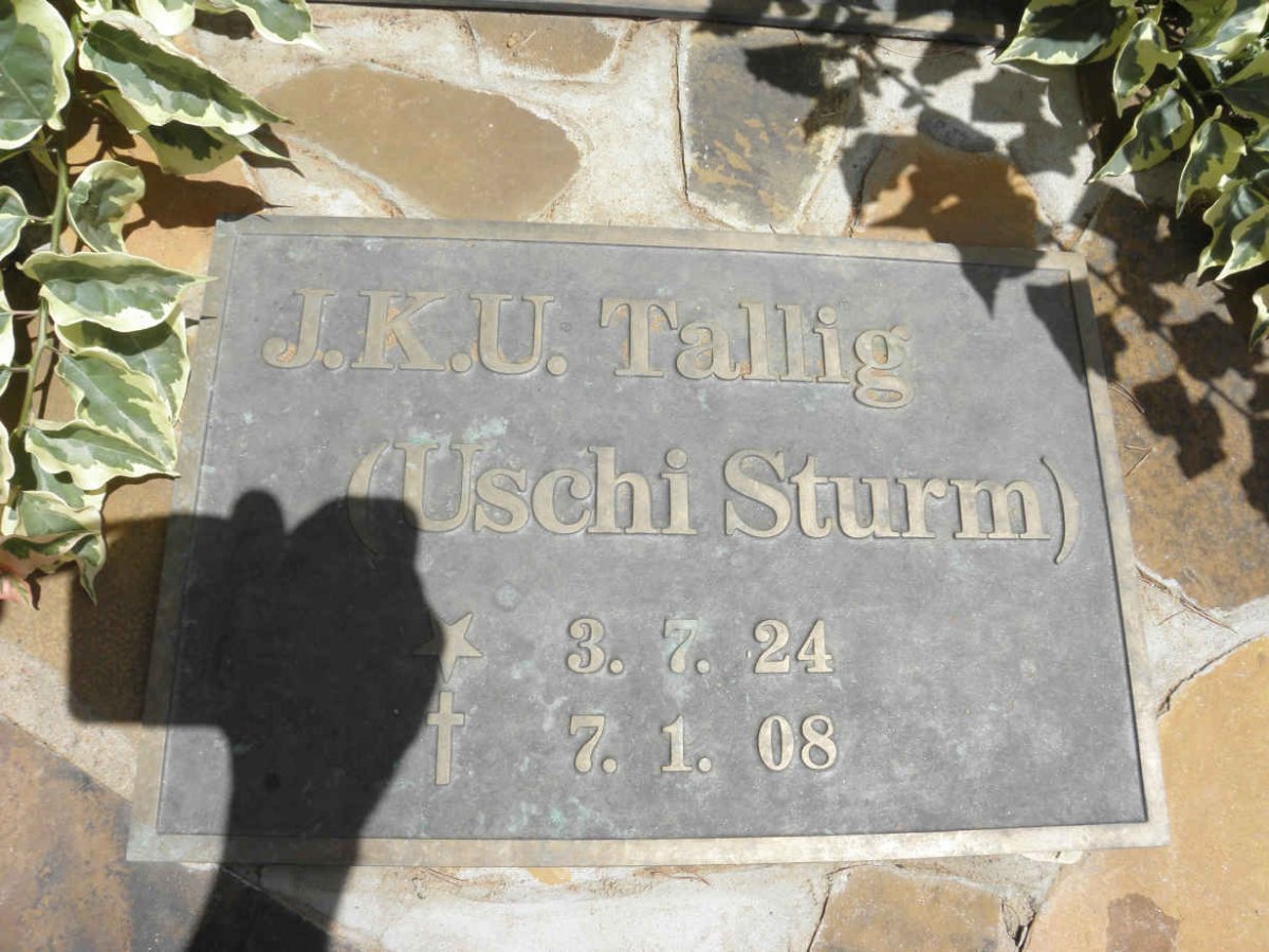 TALLIG J.K.U. nee STURM 1924-2008