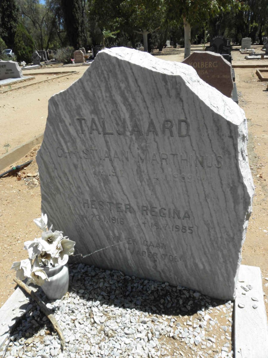 TALJAARD Christiaan Marthinus 1912-1989 &amp; Hester Regina 1916-1985