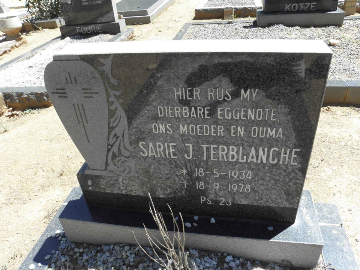 TERBLANCHE Sarie J. 1934-1978