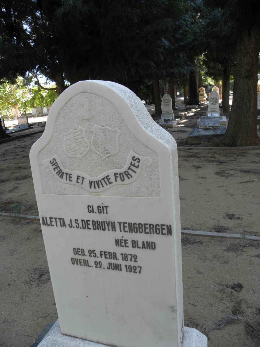 TENGBERGEN Aletta J.S. de Bruyn nee BLAND 1872-1927