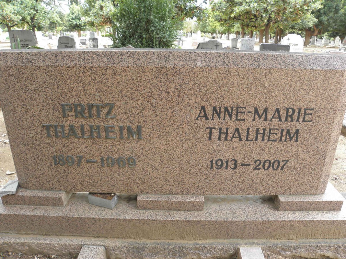 THALHEIM Fritz 1897-1969 &amp; Anne-Marie 1913-2007