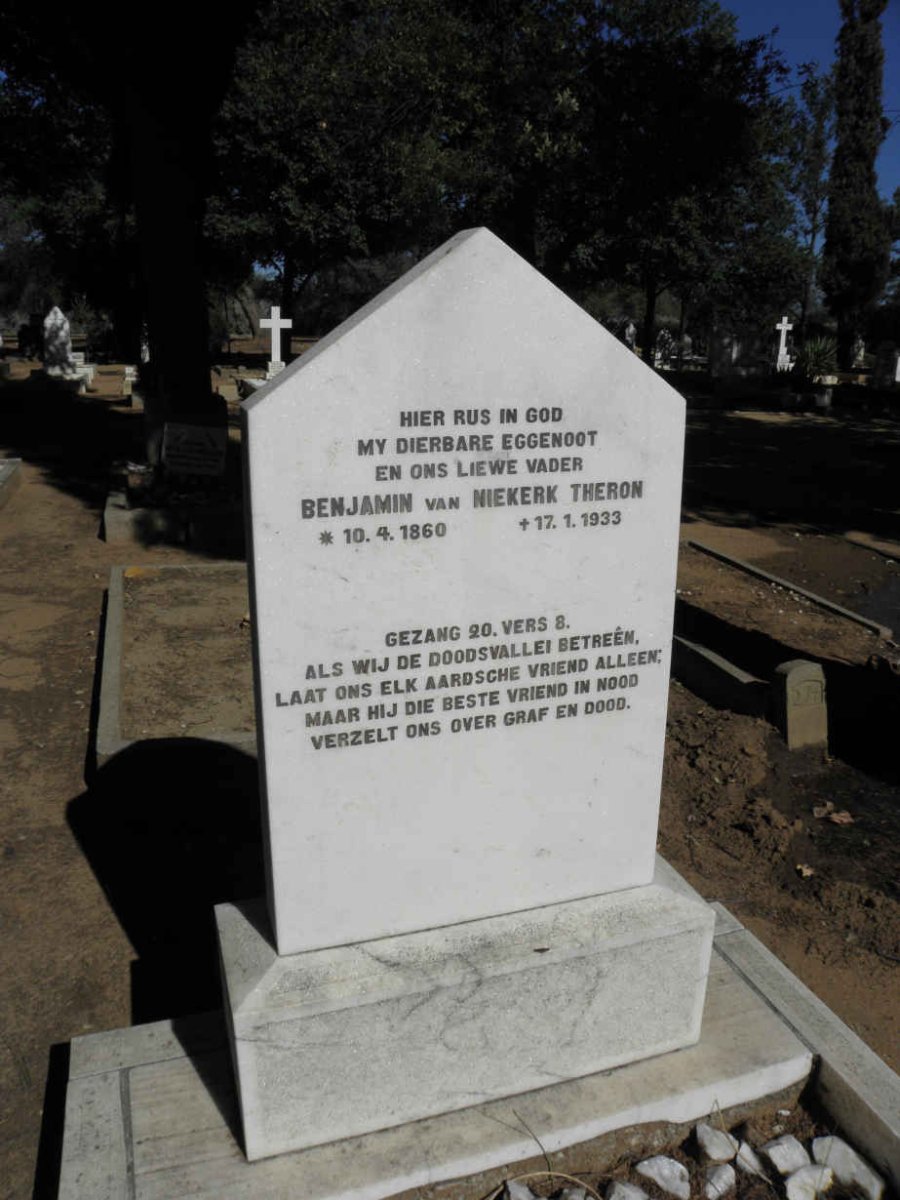 THERON Benjamin Van Niekerk 1860-1933