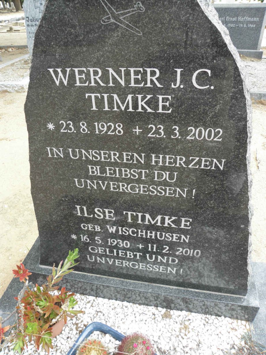 TIMKE Werner J.C. 1928-2002 &amp; Ilse WISCHHUSEN 1930-2010