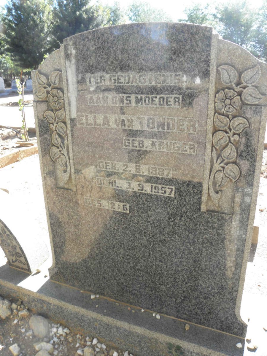 TONDER Ella, van nee KRUGER 1887-1957