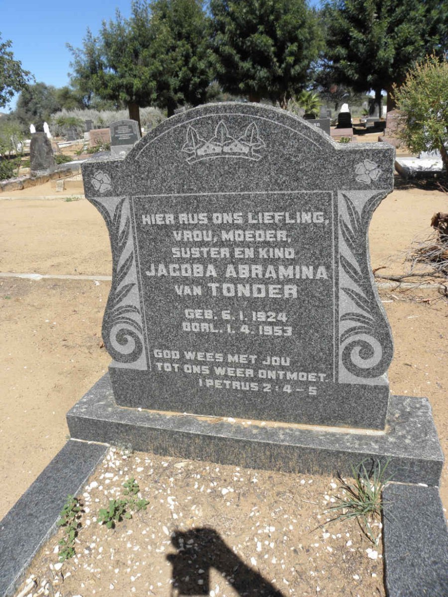 TONDER Jacoba Abramina, van 1924-1953