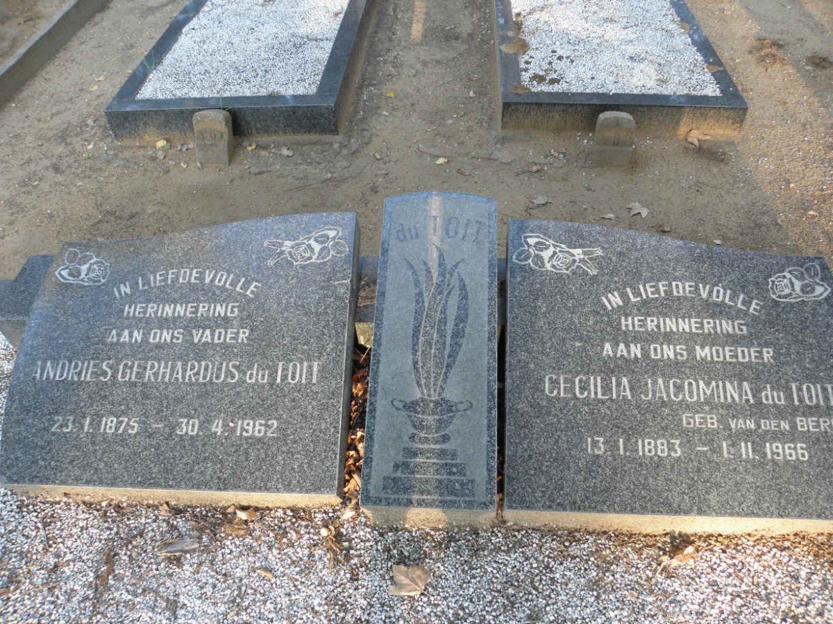 TOIT Andries Gerhardus, du 1875-1962 &amp; Cecilia Jacomina VAN DEN BERG 1883-1966