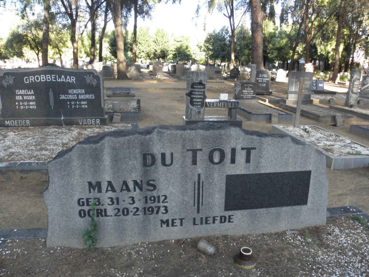 TOIT Maans, du 1912-1973