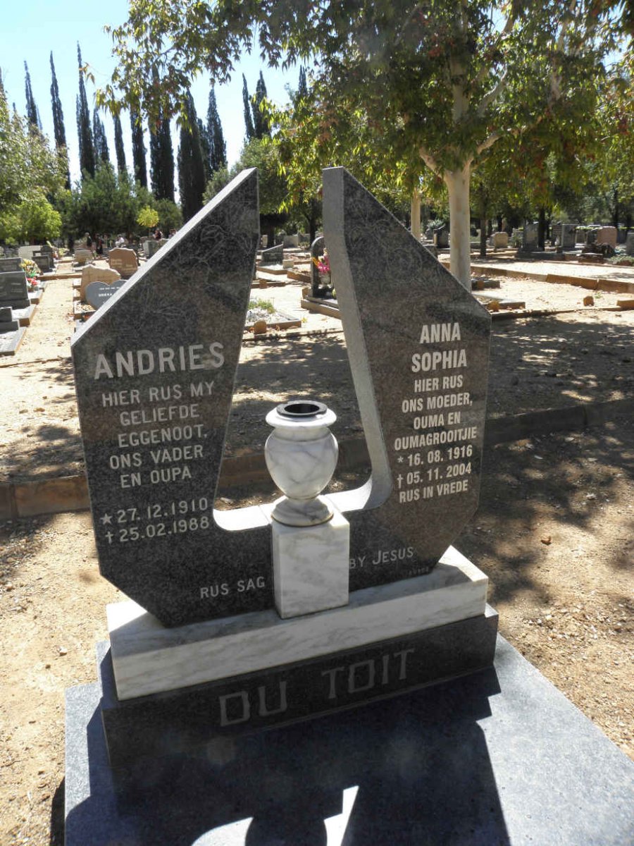 TOIT Andries, du 1910-1988 &amp; Anna Sophia 1916-2004