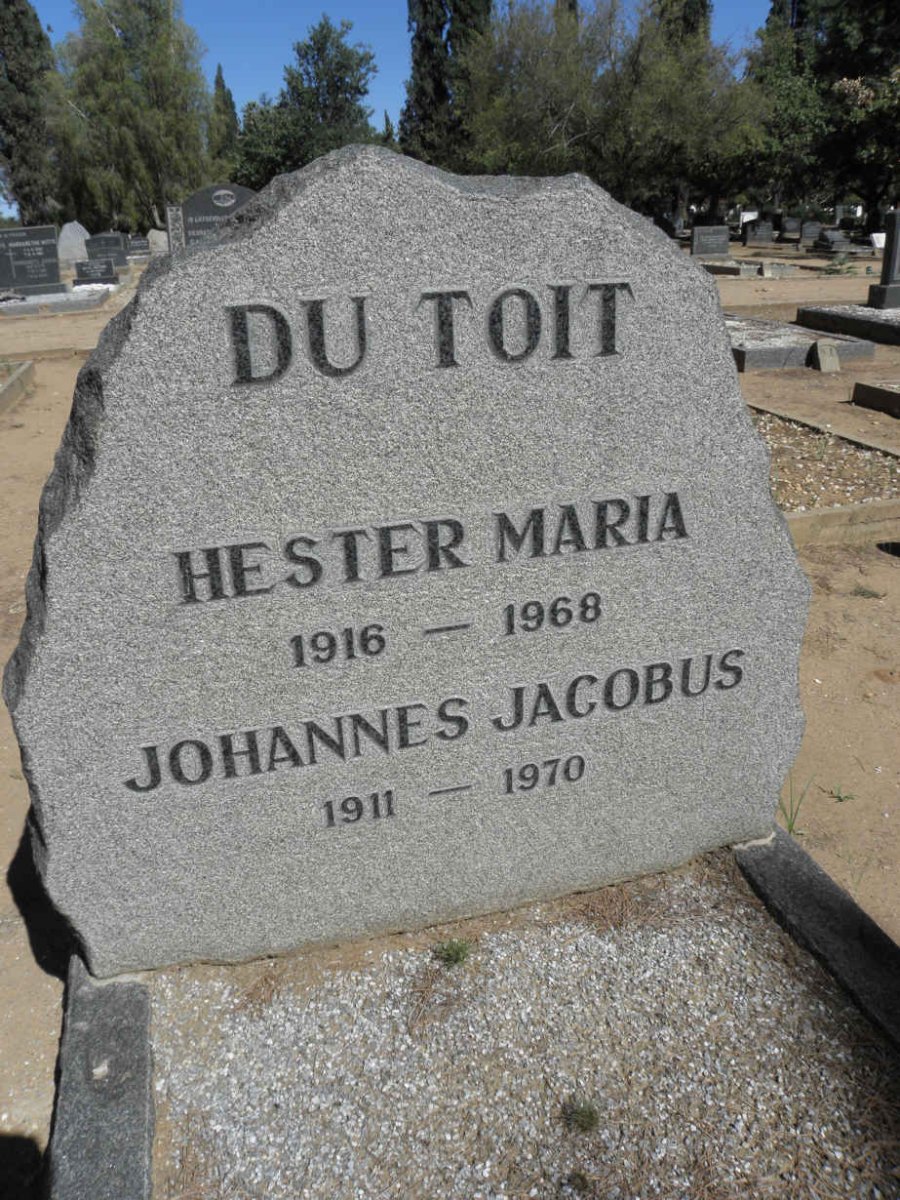 TOIT Johannes Jacobus, du 1911-1970 &amp; Hester Maria 1916-1968