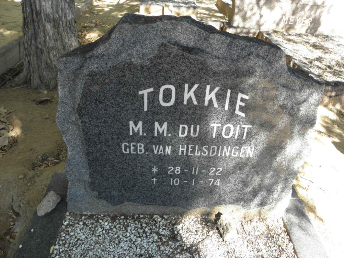 TOIT M.M., du nee VAN HELSDINGEN 1922-1974