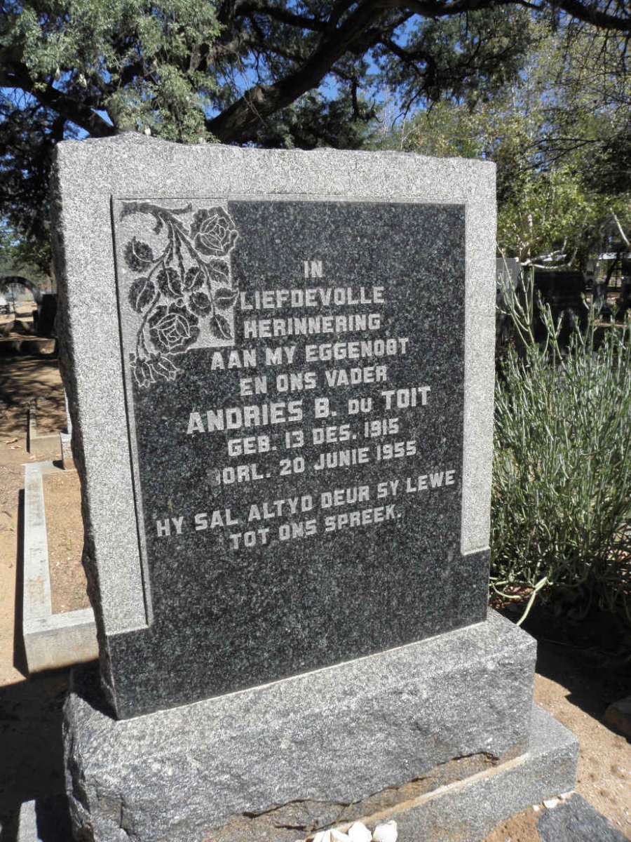 TOIT Andries B., du 1915-1955