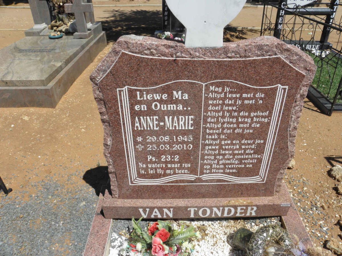 TONDER Anne-Marie, van 1945-2010