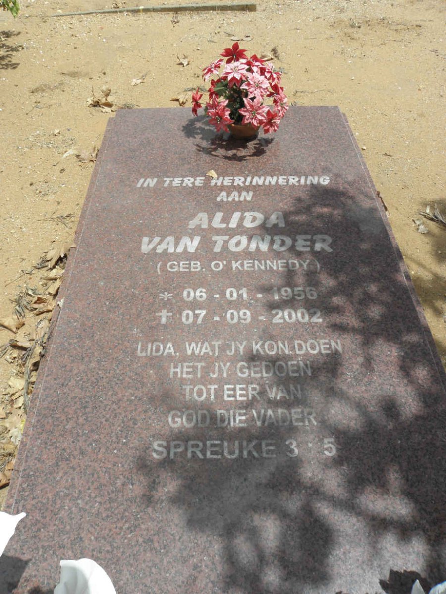 TONDER Alida, van nee O'KENNEDY 1956-2002
