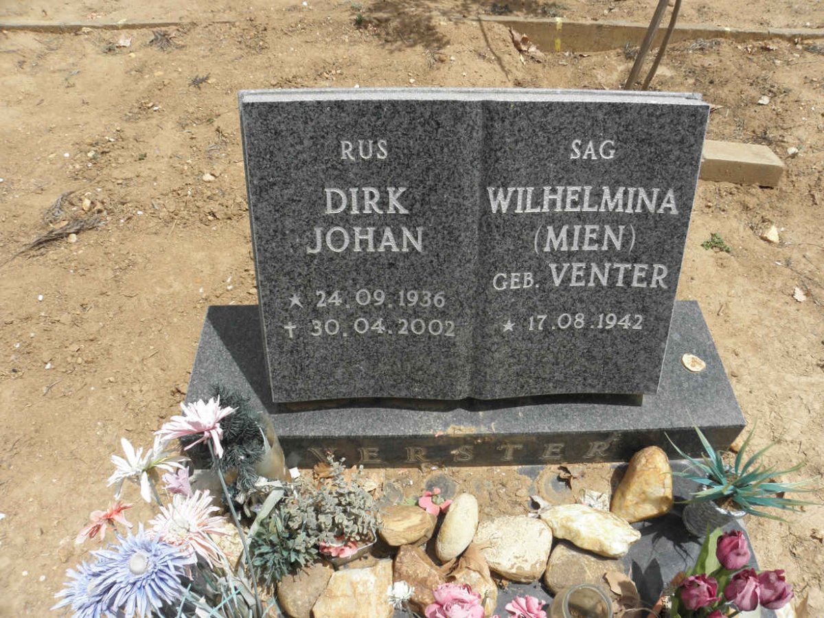 VERSTER Dirk Johan 1936-2002 &amp; Wilhelmina VENTER 1942-
