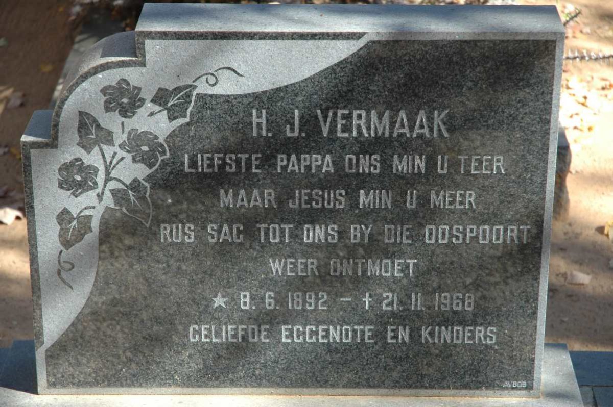 VERMAAK H.J. 1892-1968