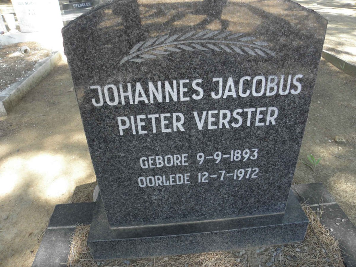 VERSTER Johannes Jacobus Pieter 1893-1972