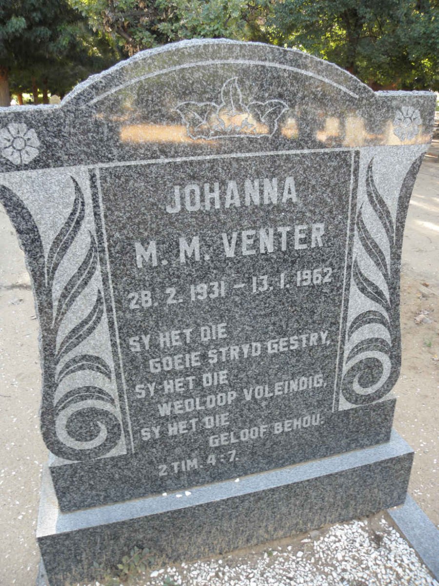 VENTER Johanna M.M. 1931-1962
