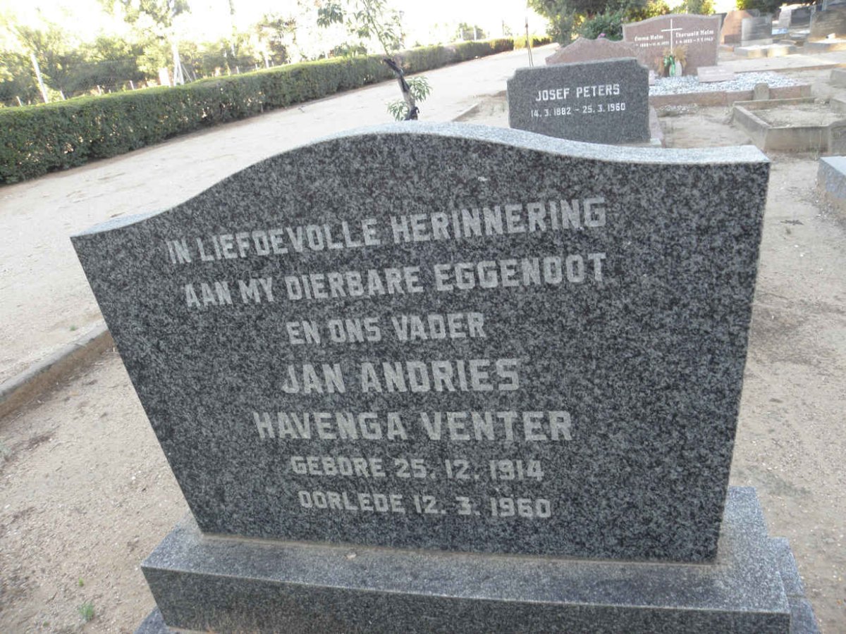 VENTER Jan Andries Havenga 1914-1960