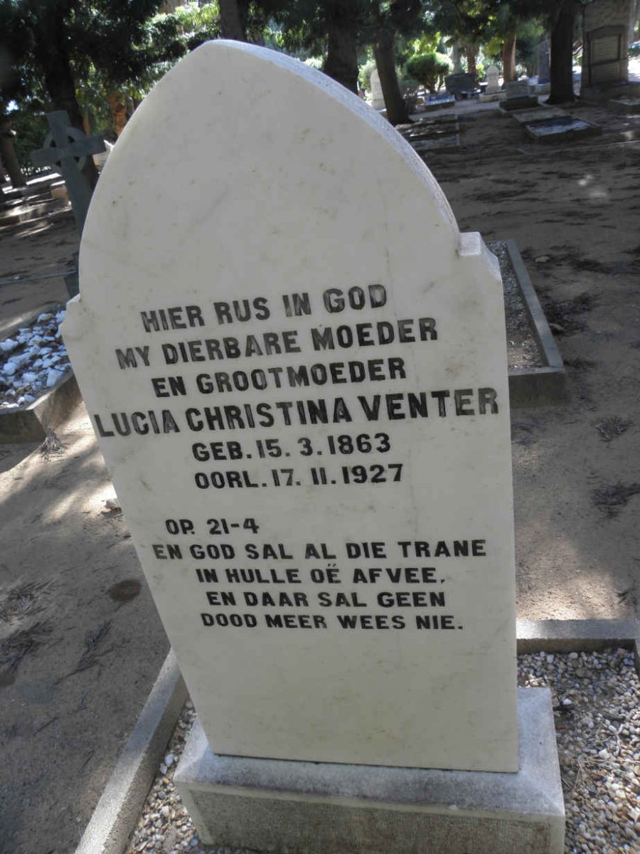 VENTER Lucia Christina 1863-1927