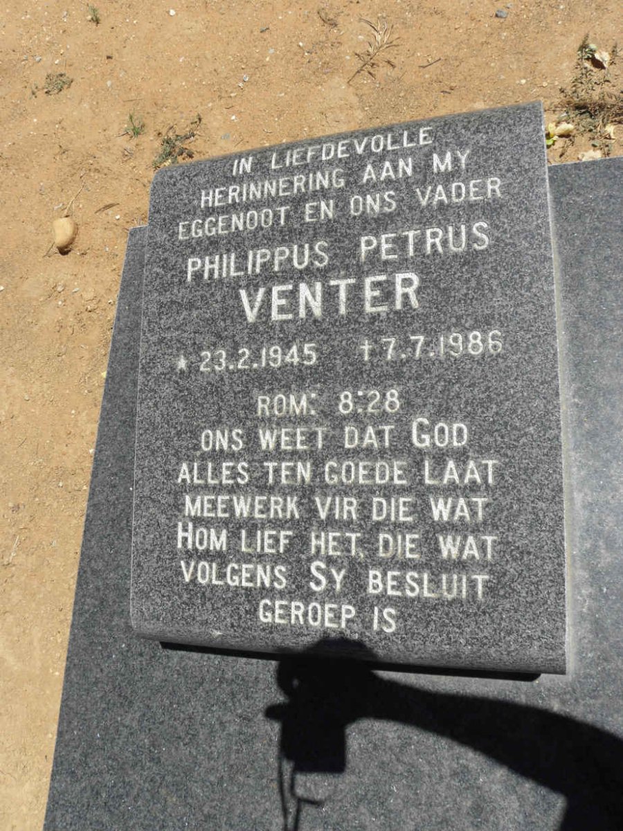 VENTER Philippus Petrus 1945-1986