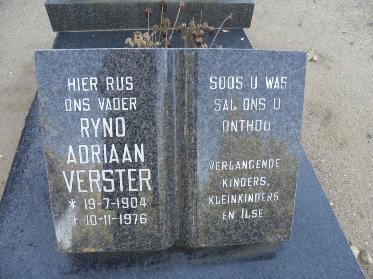 VERSTER Ryno Adriaan 1904-1976