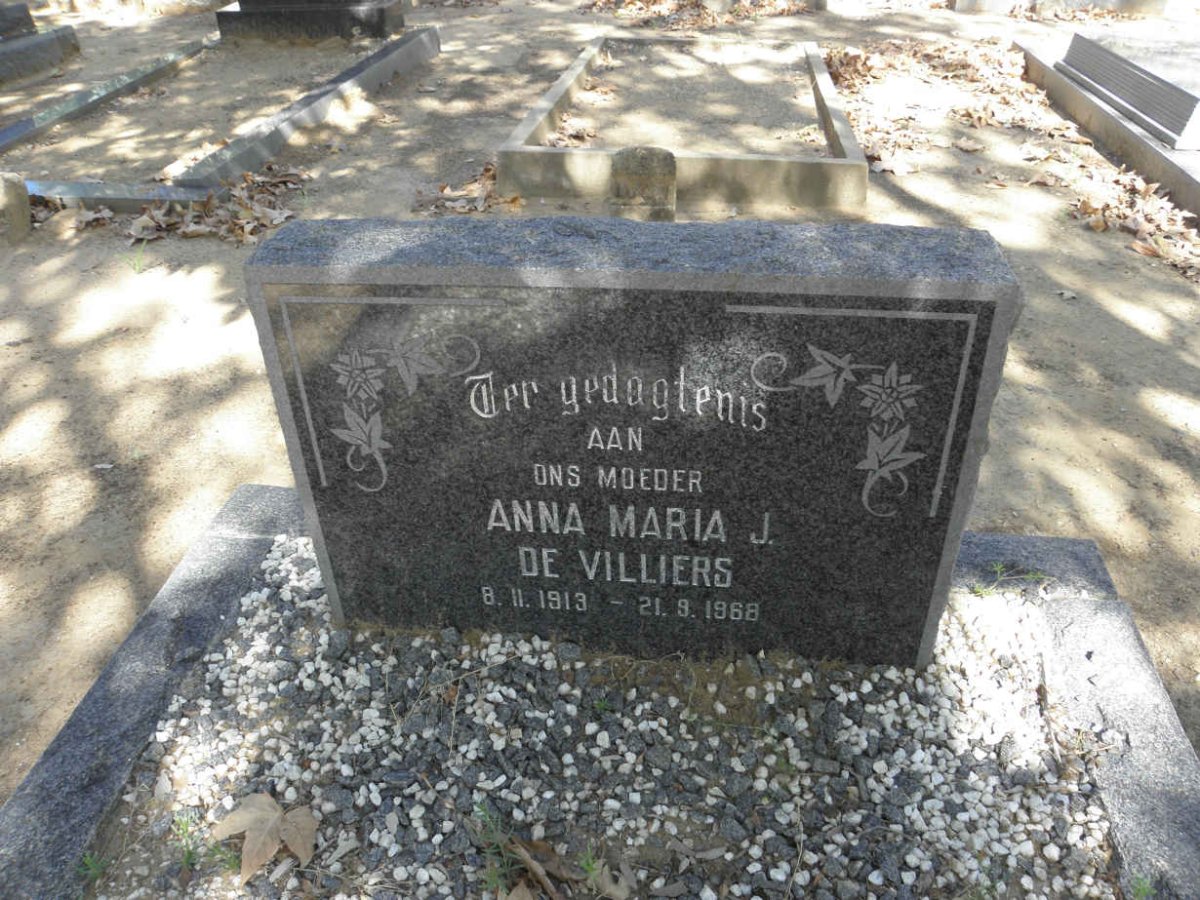 VILLIERS Anna Maria J., de 1913-1968