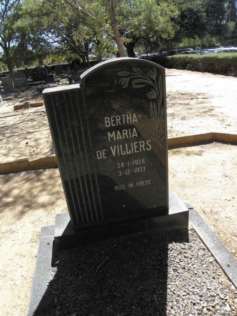 VILLIERS Bertha Maria, de 1924-1977