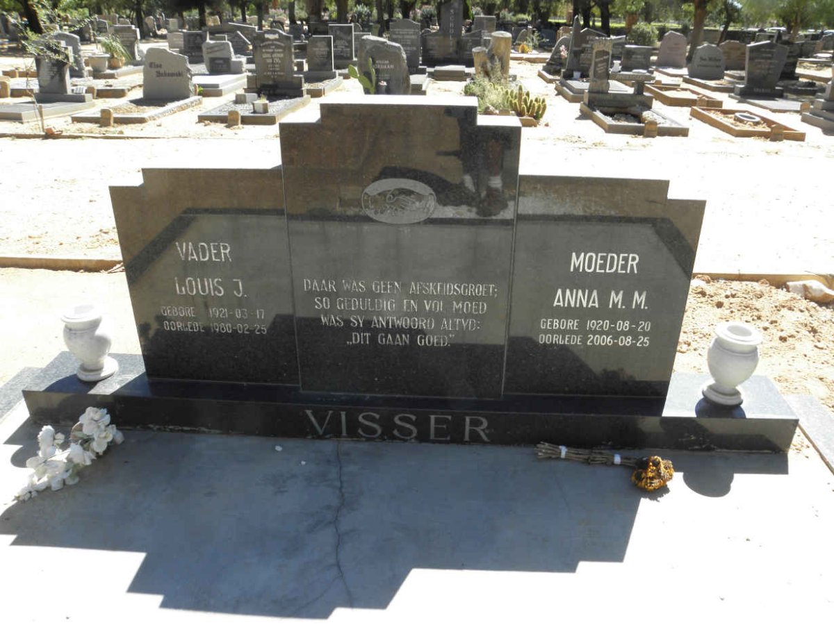 VISSER Louis J. 1921-1980 &amp; Anna M.M. 1920-2006