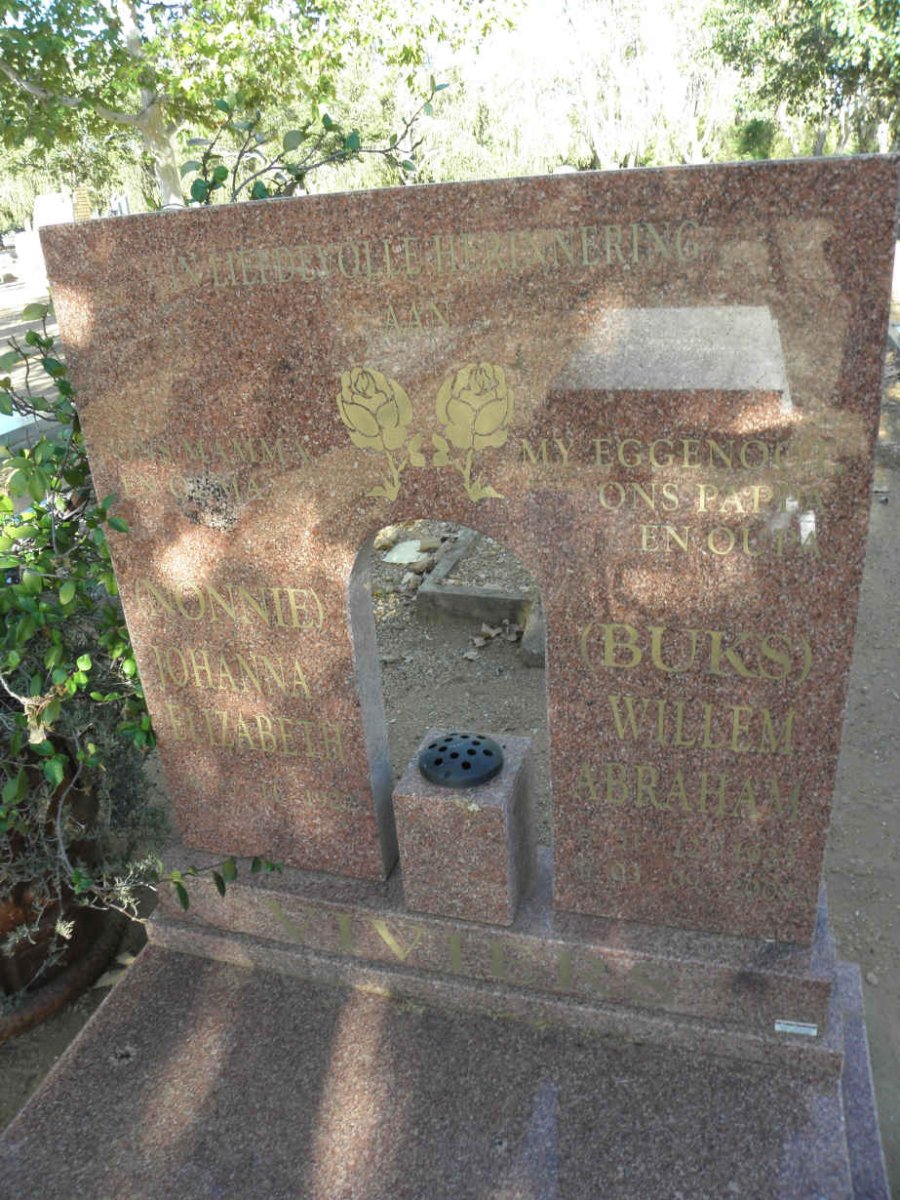 VIVIERS Willem Abraham 1925-2008 &amp; Johanna Elizabeth 1927-