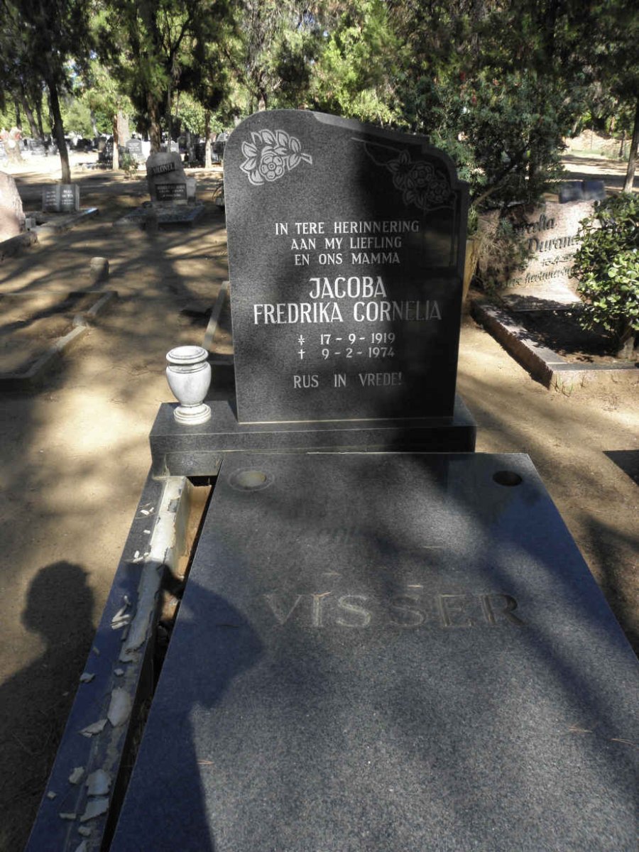 VISSER Jacoba Fredrika Cornelia 1919-1974