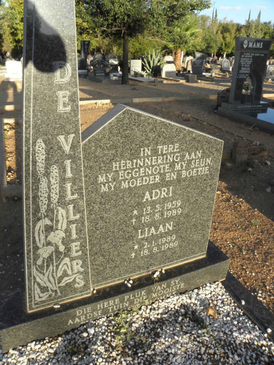 VILLIERS Adri, de 1959-1989 :: VILLIERS Liaan, de 1989-1989